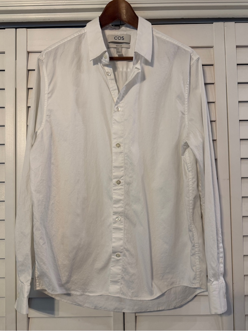 COS White Regular Fit Button Up Shirt - Size 15 3/4